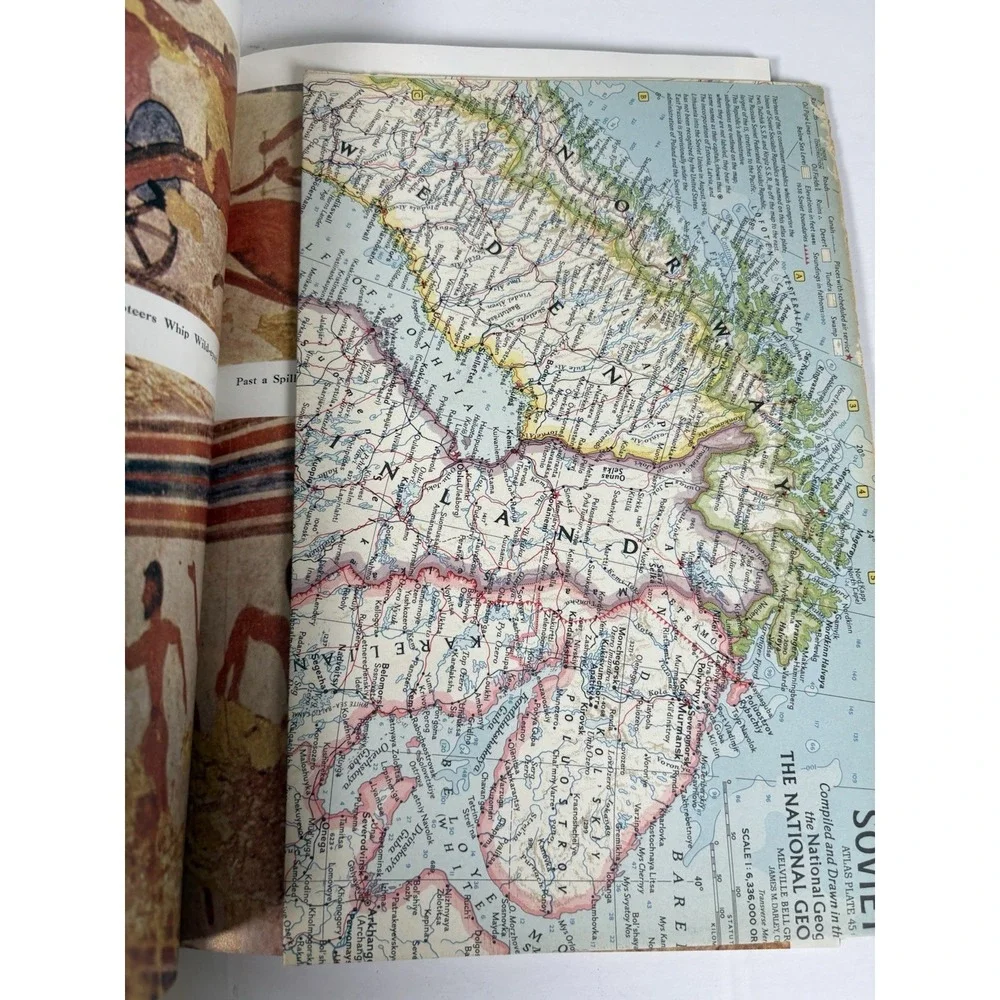 National Geographic September 1959 Magazine Atlas Soviet Union Map VG
